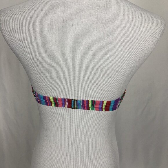 Victoria's Secret Strapless Twist Bikini Top Stripe Colorful Small - Picture 4 of 10